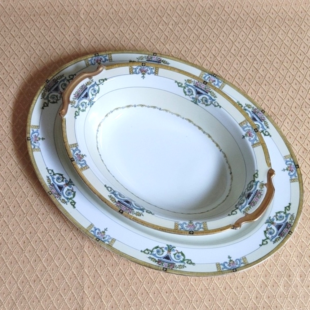 Vintage Noritake Hand Painted Japan Minaret Oval Platter 13.7x10.2 - Picture 15 of 17